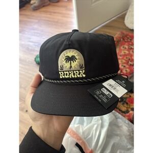 Roark Venture Hat Black Rope Adjustable Snapback Camp Travel Hike Trail